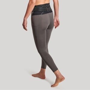 Tommie Copper Slate Gray Black Lower Back Support Leggings Adjustable Straps LRG